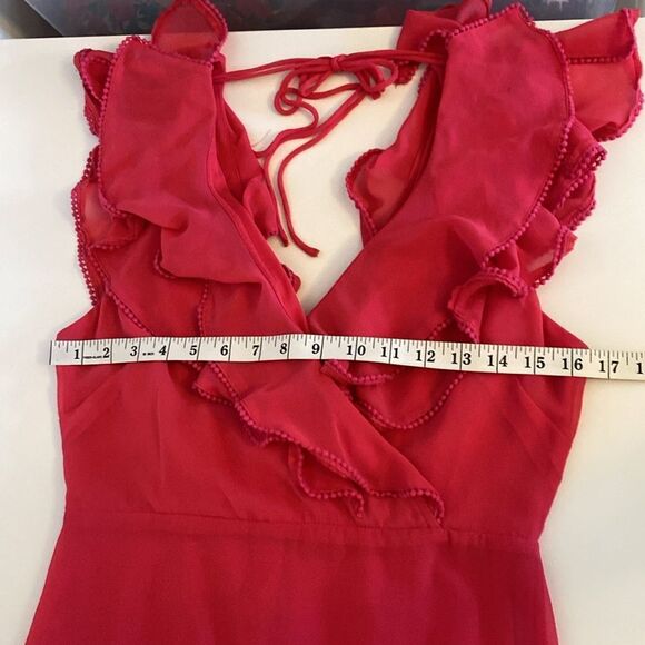 Lulus Love From Above Pink Ruffled Surplice Maxi Dress Size Small - Picture 12 of 16
